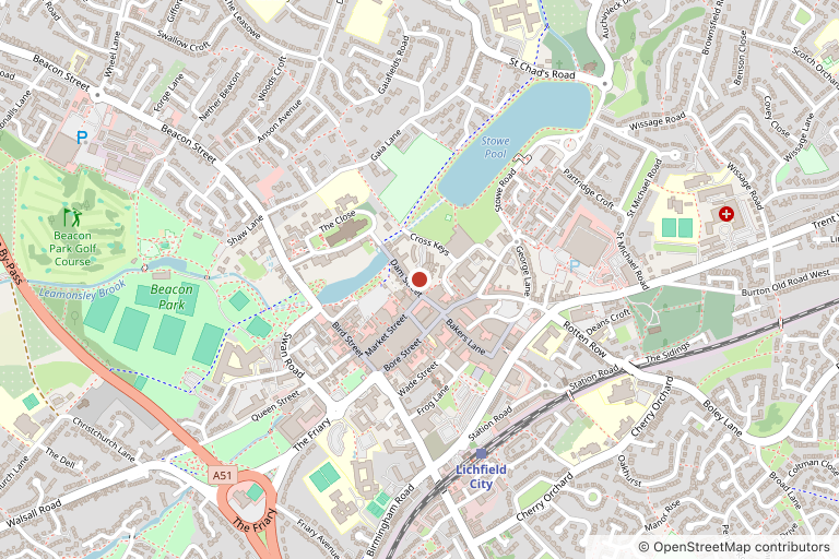 Map showing where Heath Garden Services is, in Lichfield